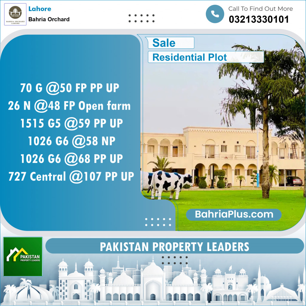 Residential Plot for Sale in Bahria Orchard, Lahore - (BP-145329)