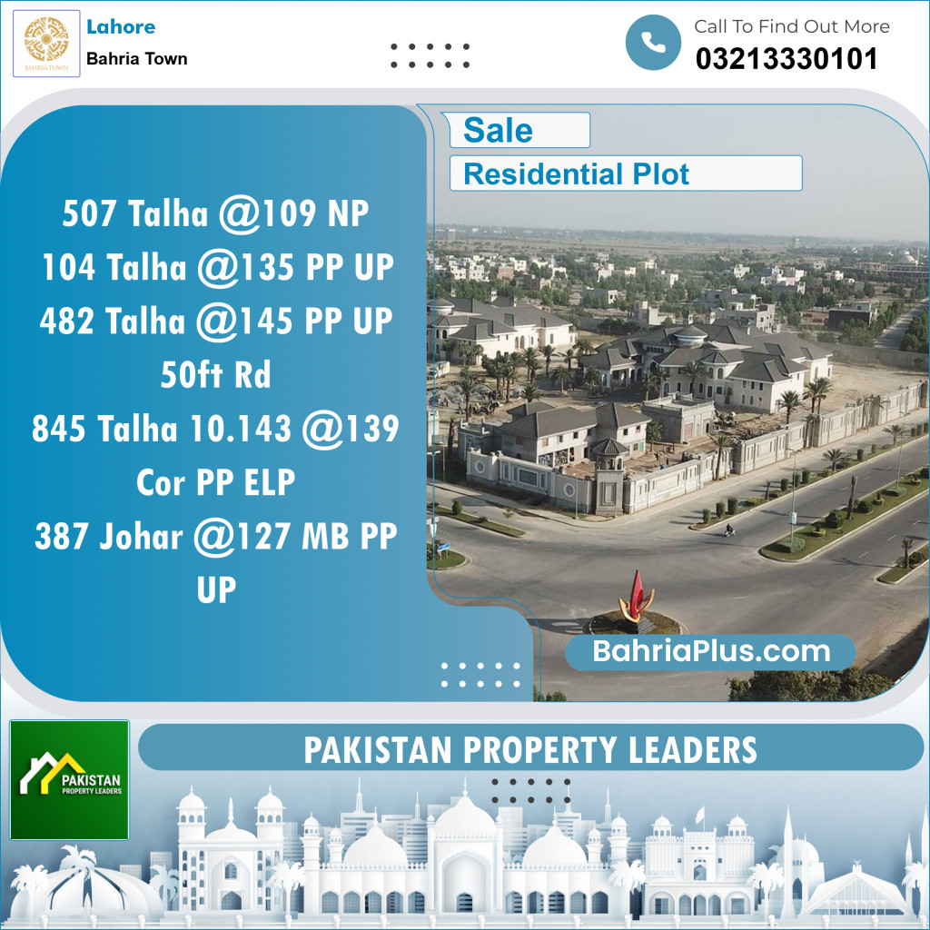 Residential Plot for Sale in Bahria Town, Lahore - (BP-145331)