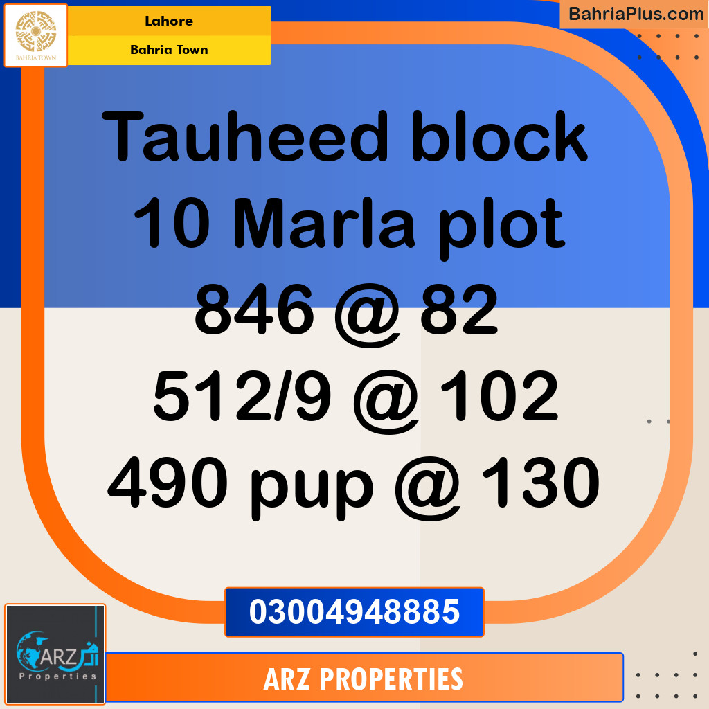 Residential Plot for Sale in Bahria Town, Lahore - (BP-145347)