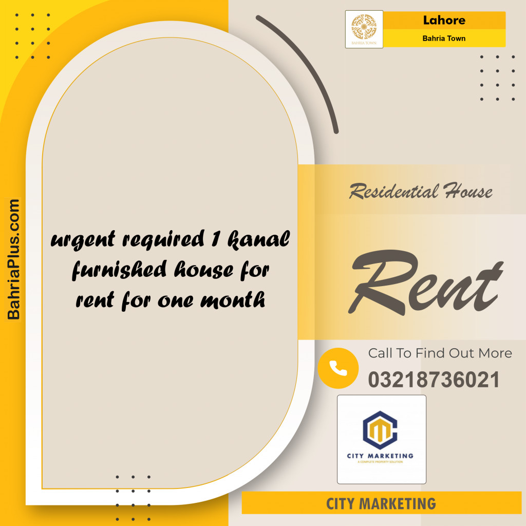 Residential House for Rent in Bahria Town, Lahore (BP145383