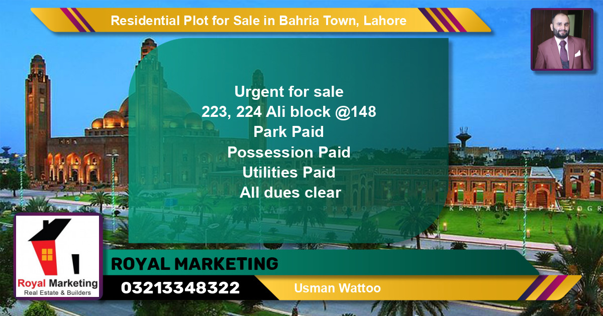 Residential Plot for Sale in Bahria Town, Lahore - (BP-145474)