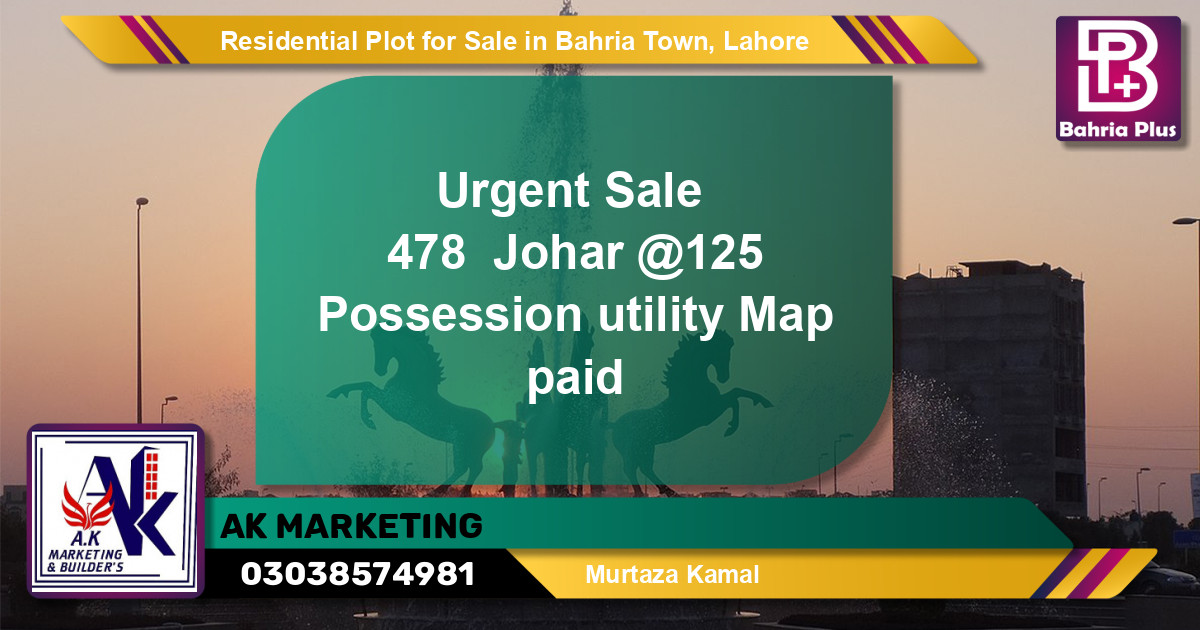 Residential Plot for Sale in Bahria Town, Lahore - (BP-145478)