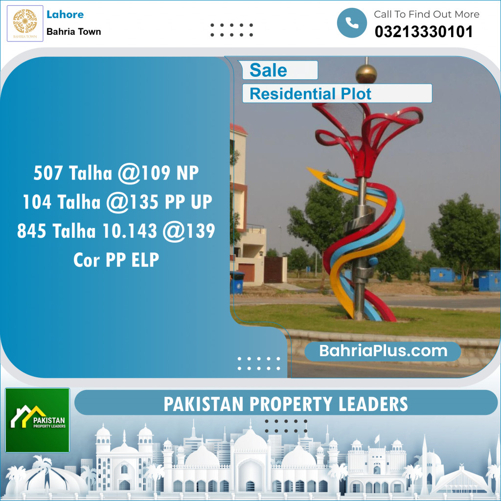 Residential Plot for Sale in Bahria Town, Lahore - (BP-145508)