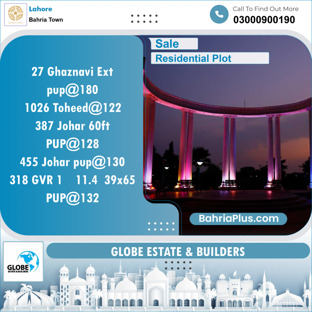 Residential Plot for Sale in Bahria Town, Lahore - (BP-145532)