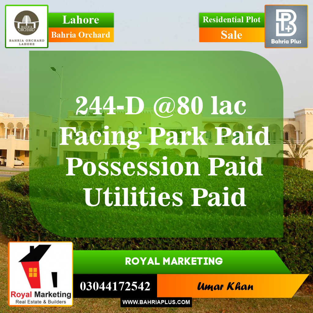 Residential Plot for Sale in Bahria Orchard, Lahore - (BP-145607)