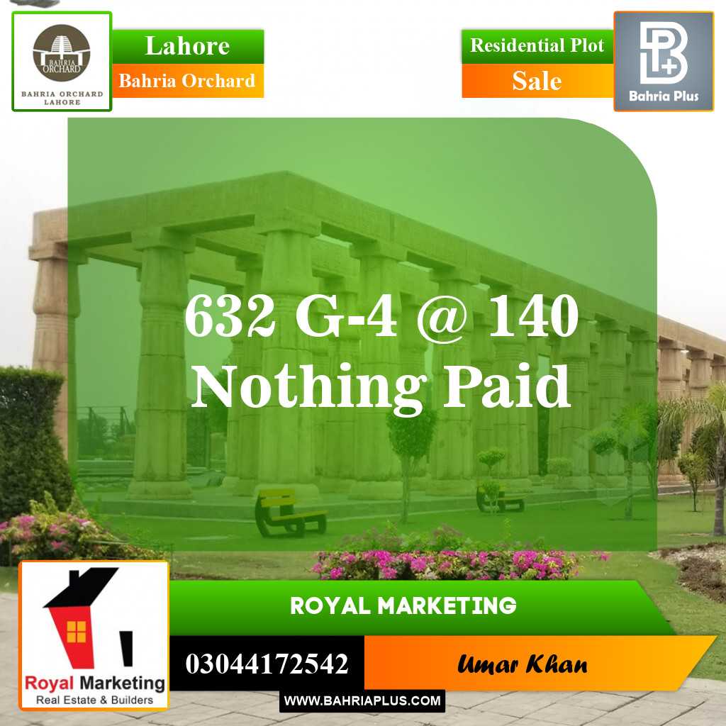 Residential Plot for Sale in Bahria Orchard, Lahore - (BP-145617)