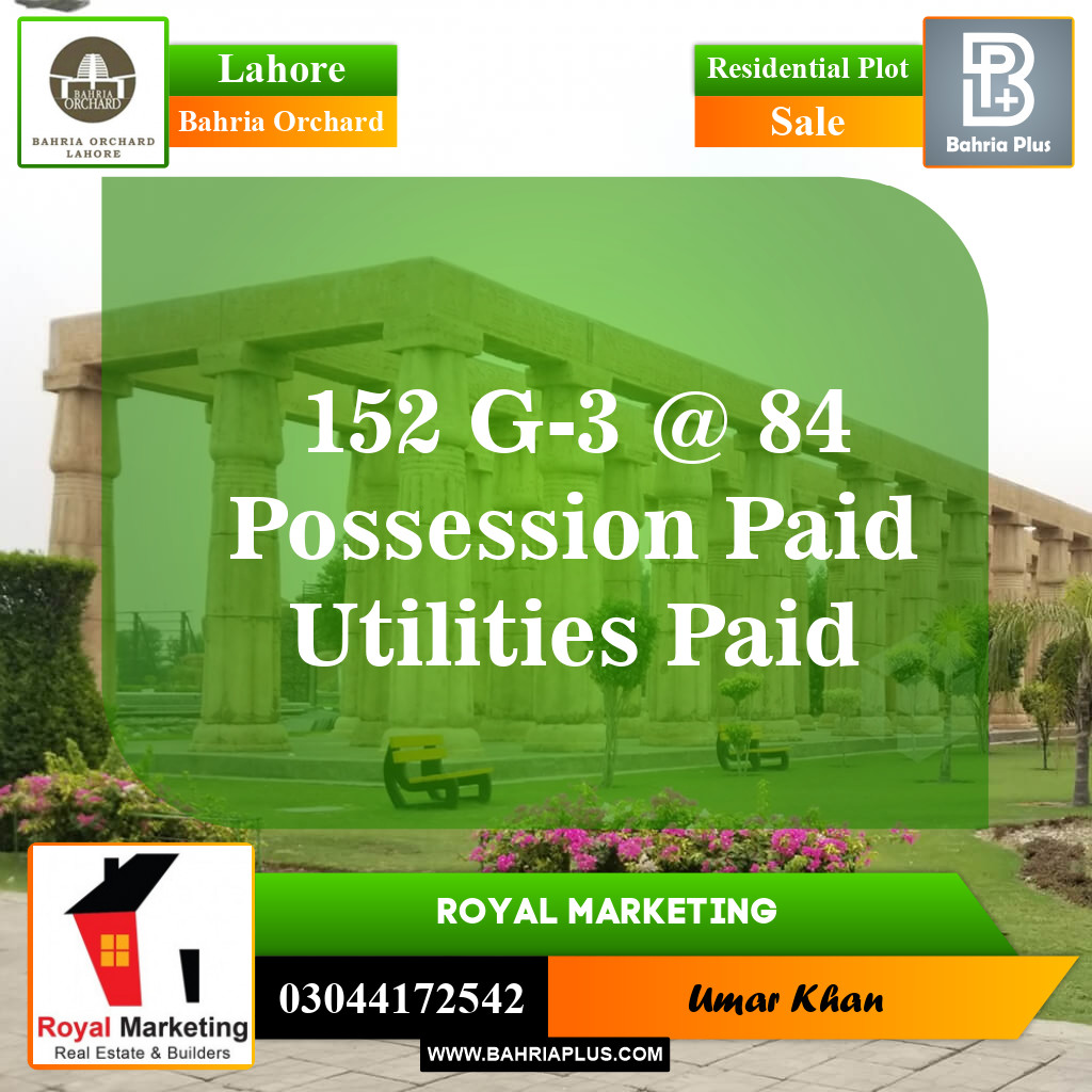 Residential Plot for Sale in Bahria Orchard, Lahore - (BP-145620)