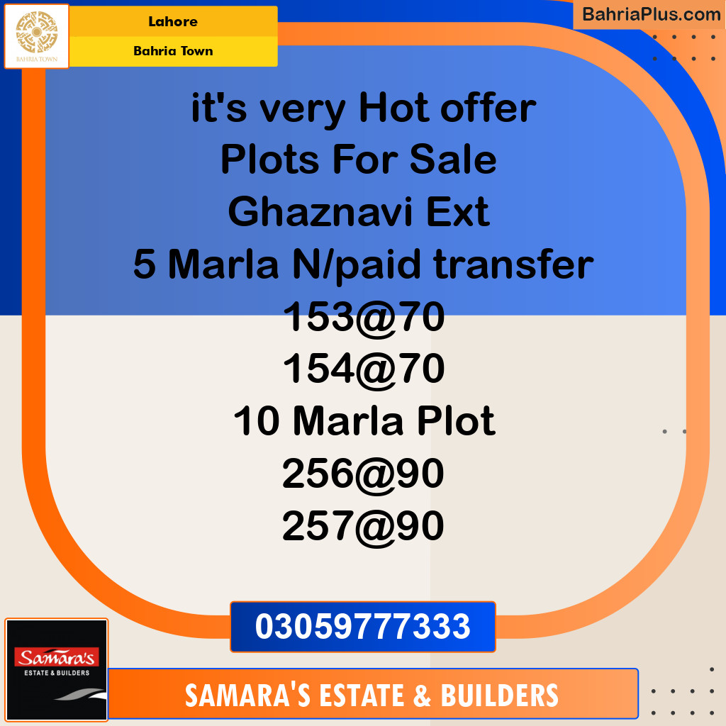 Residential Plot for Sale in Bahria Town, Lahore - (BP-145635)