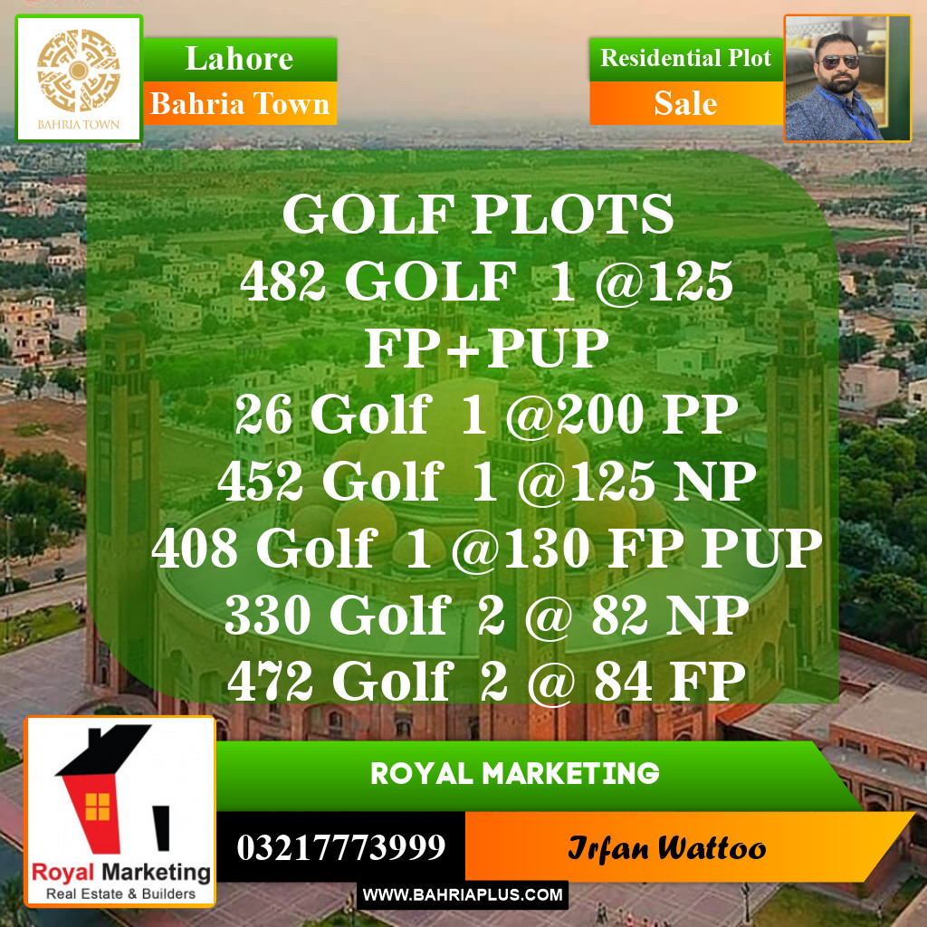 Residential Plot for Sale in Bahria Town, Lahore - (BP-145638)