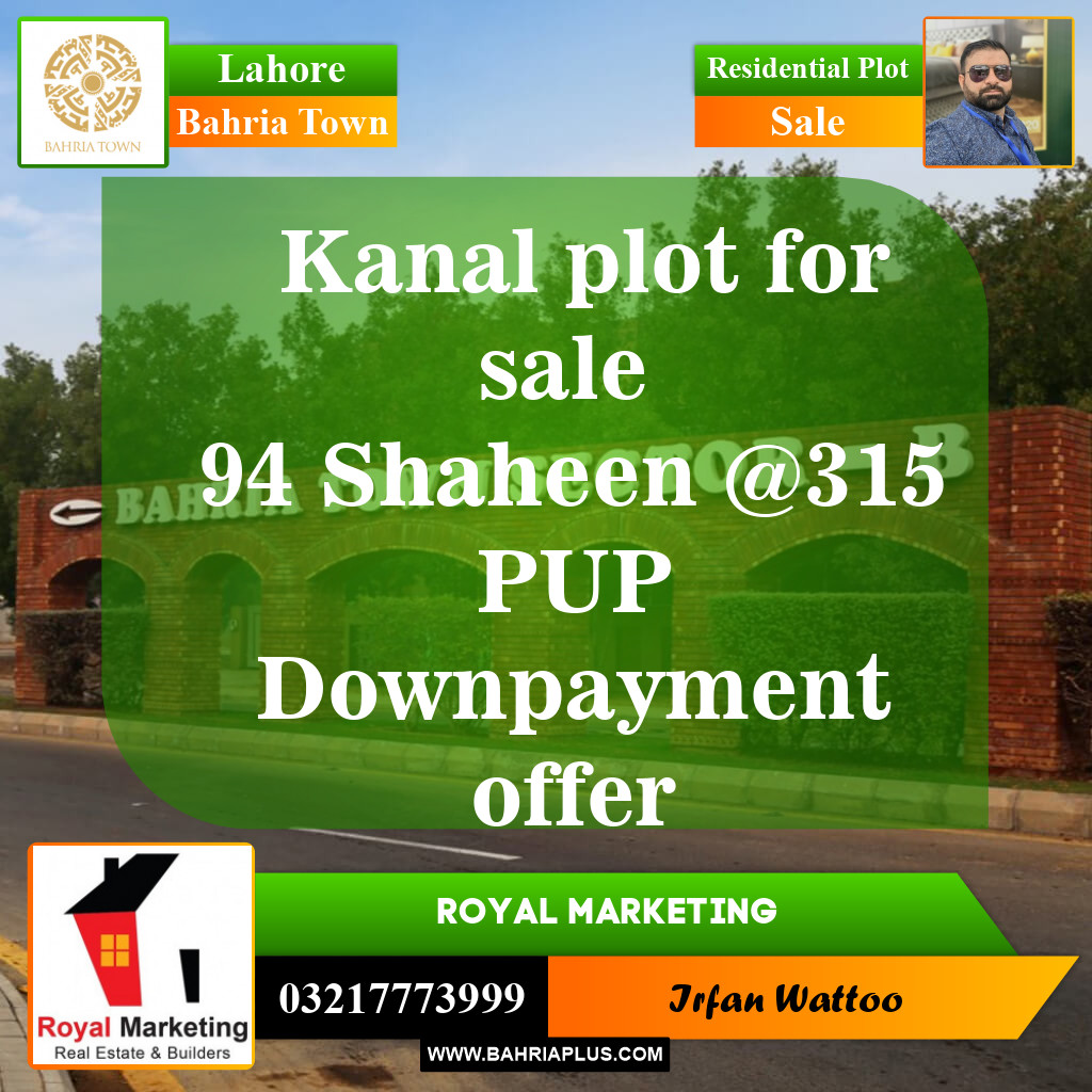 Residential Plot for Sale in Bahria Town, Lahore - (BP-145642)
