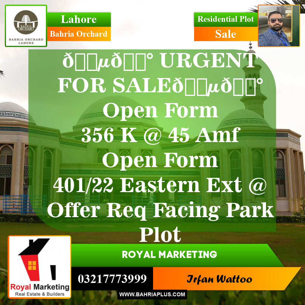 Residential Plot for Sale in Bahria Orchard, Lahore - (BP-145649)