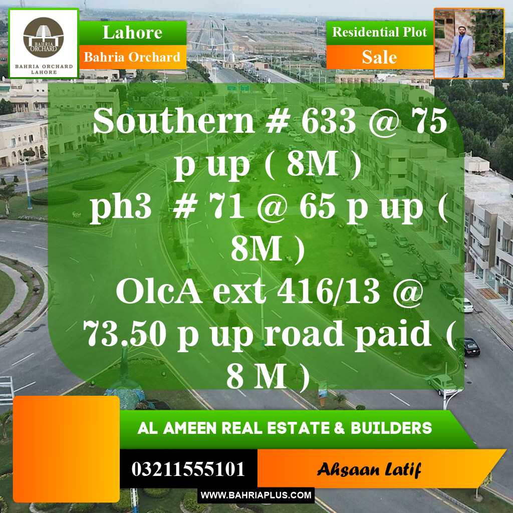 Residential Plot for Sale in Bahria Orchard, Lahore - (BP-145662)