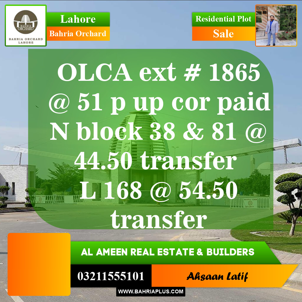 Residential Plot for Sale in Bahria Orchard, Lahore - (BP-145667)