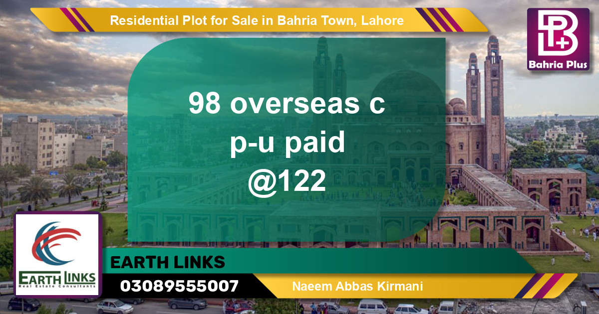 Residential Plot for Sale in Bahria Town, Lahore - (BP-145692)