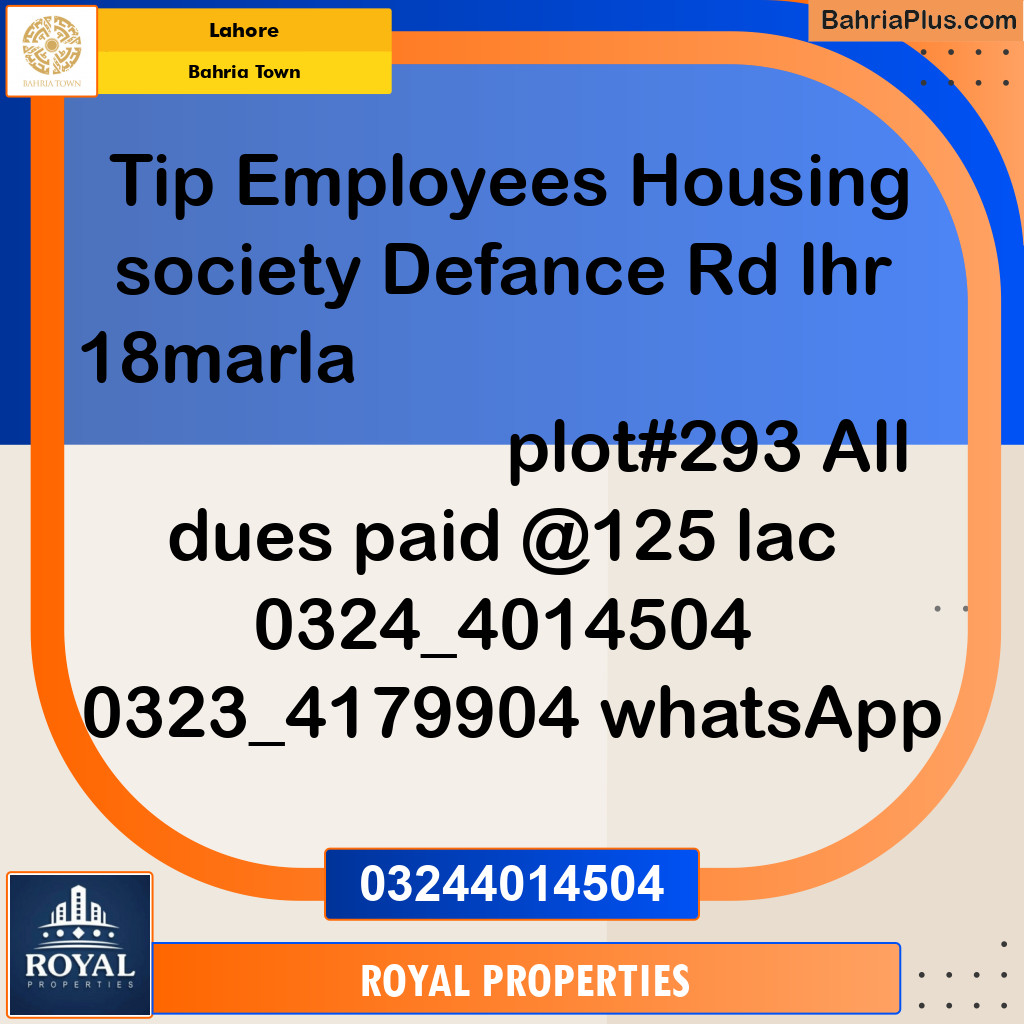 Residential Plot for Sale in Bahria Town, Lahore - (BP-145701)