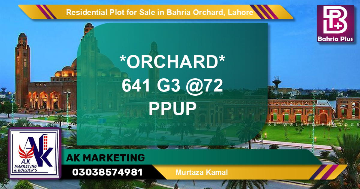 Residential Plot for Sale in Bahria Orchard, Lahore - (BP-145721)