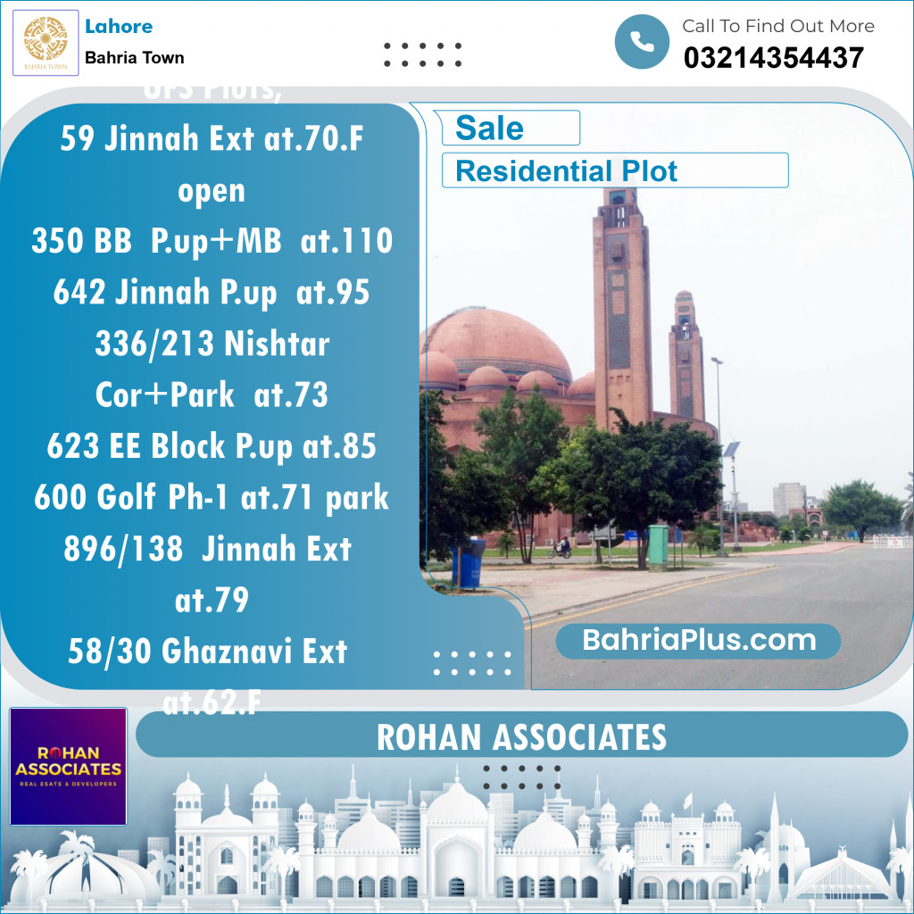 Residential Plot for Sale in Bahria Town, Lahore - (BP-145725)