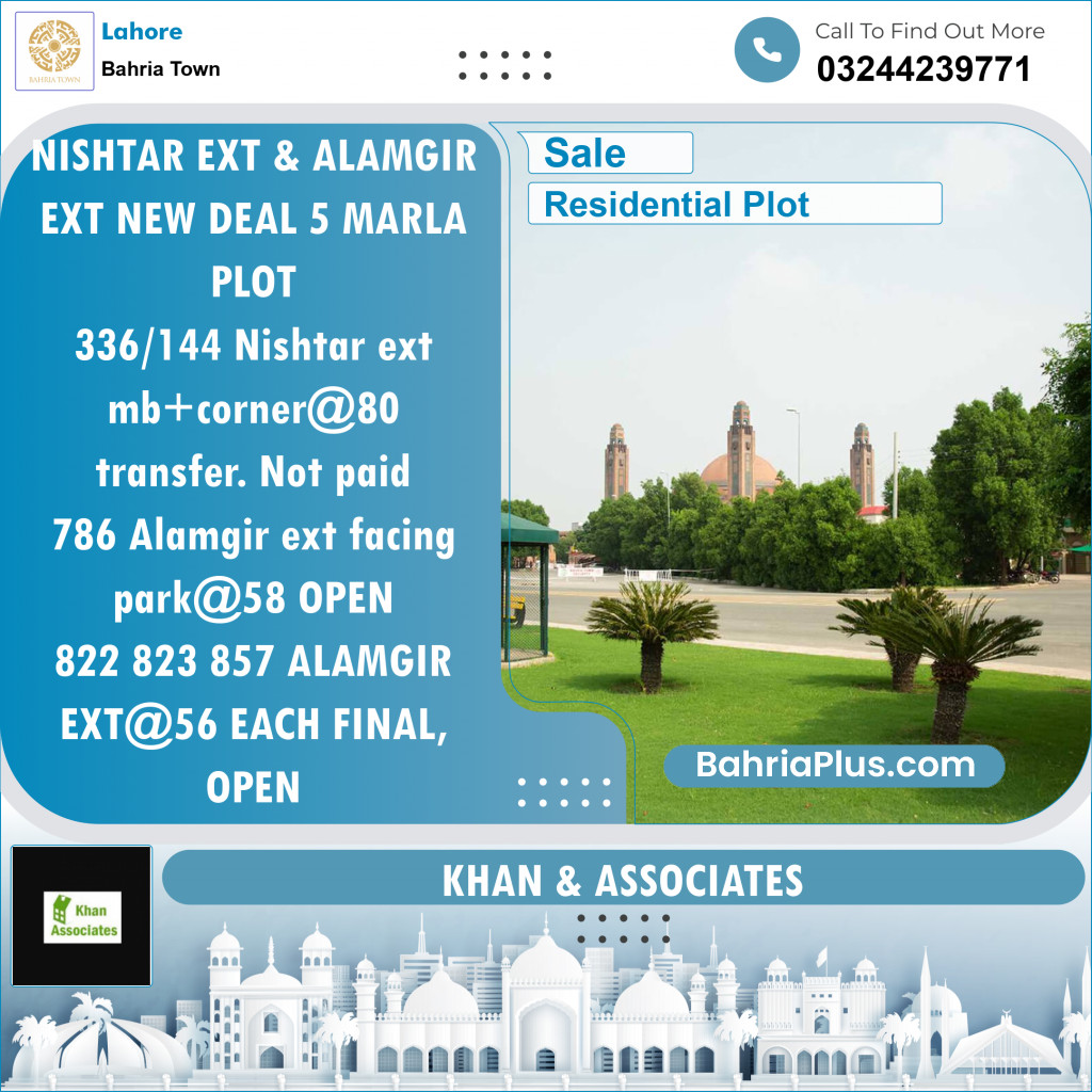 Residential Plot for Sale in Bahria Town, Lahore - (BP-145744)