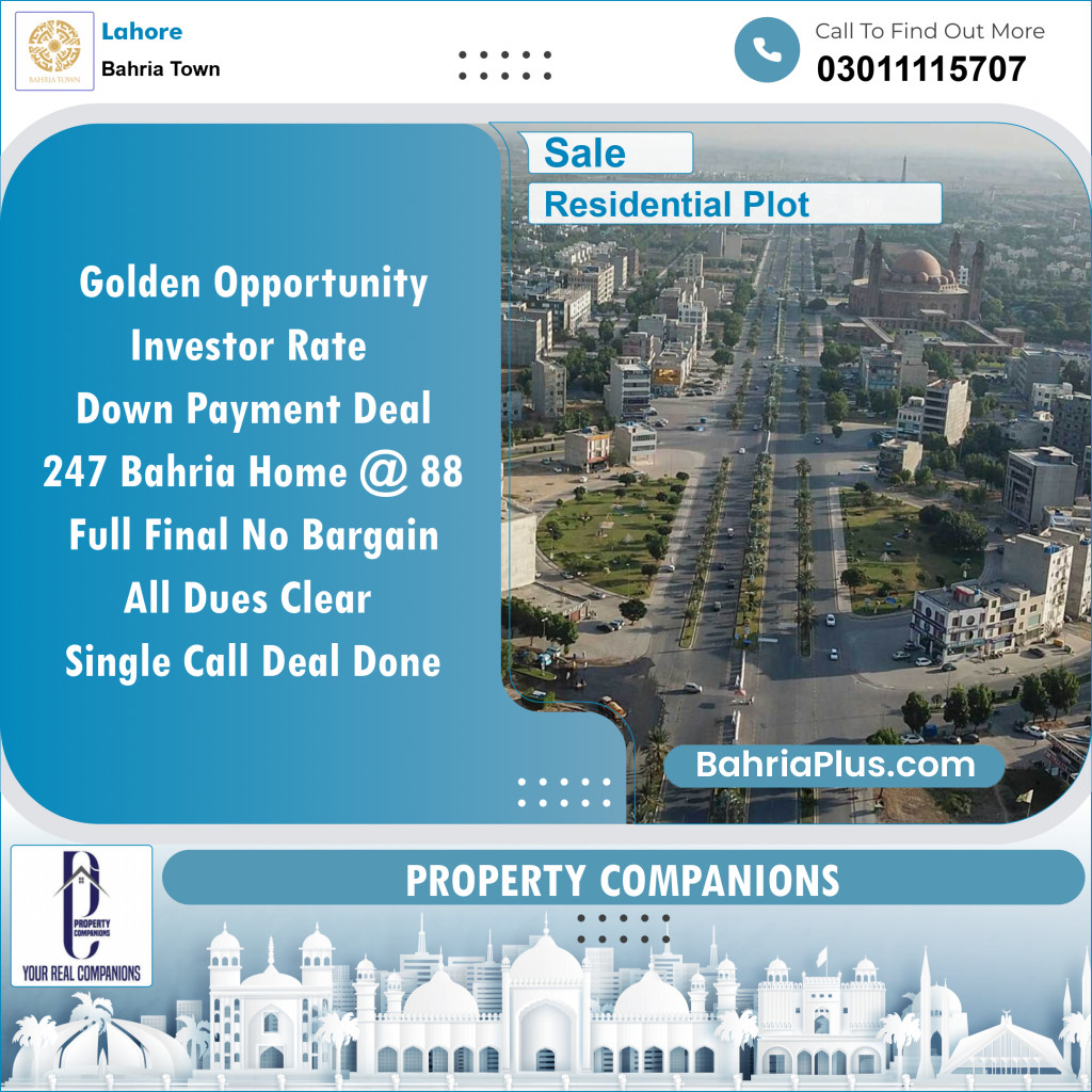 Residential Plot for Sale in Bahria Town, Lahore - (BP-145789)