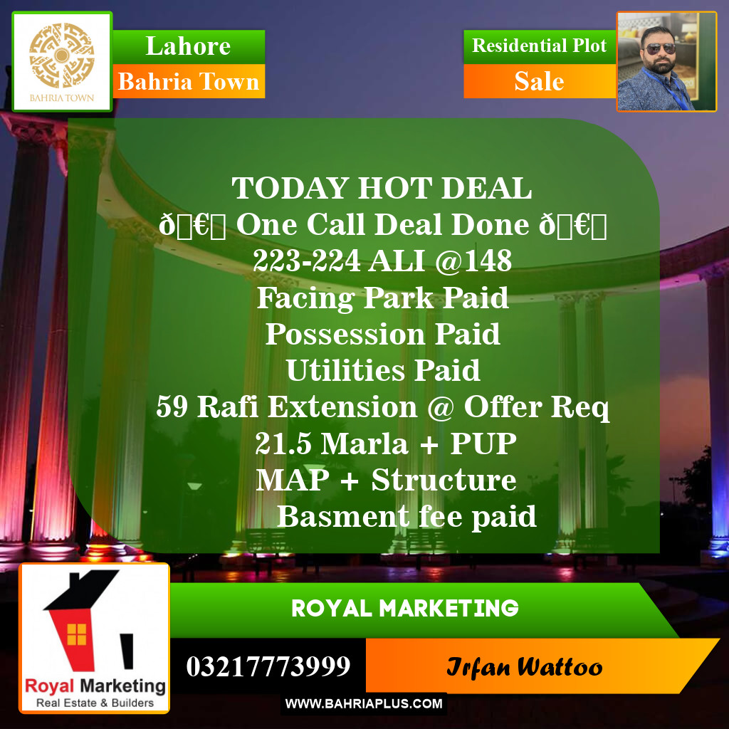 Residential Plot for Sale in Bahria Town, Lahore - (BP-145802)