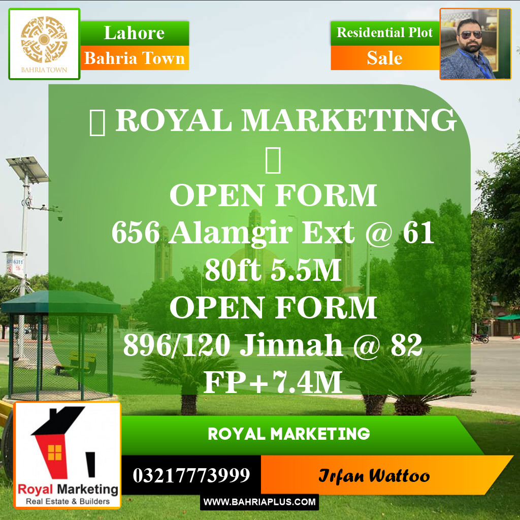 Residential Plot for Sale in Bahria Town, Lahore - (BP-145803)