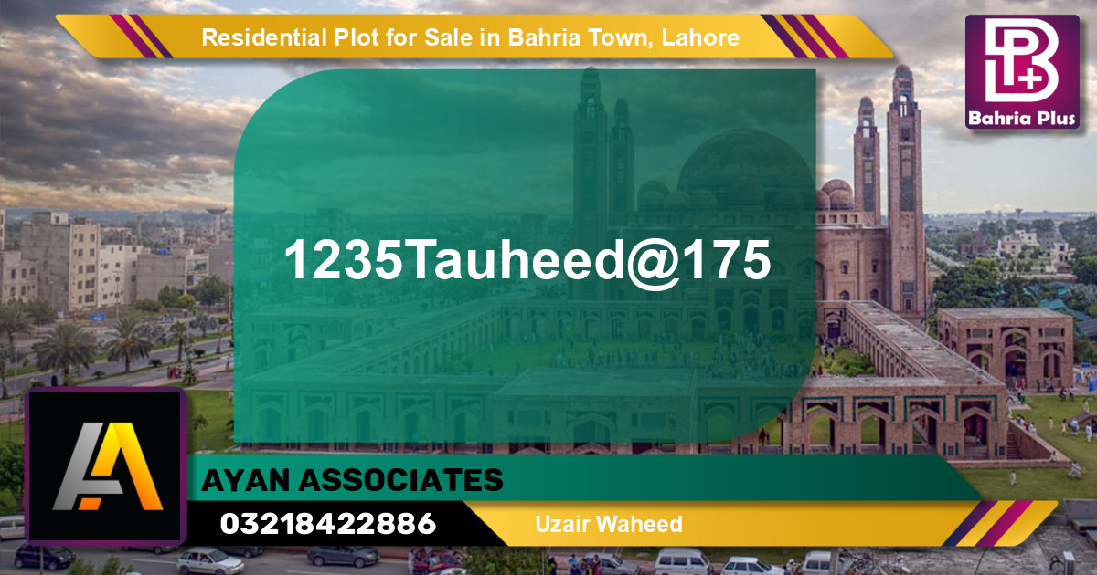 Residential Plot for Sale in Sector F - Tauheed Block -  Bahria Town, Lahore - (BP-145854)