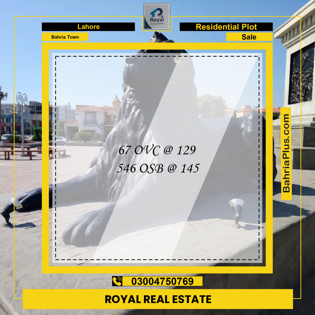 Residential Plot for Sale in Bahria Town, Lahore - (BP-145870)