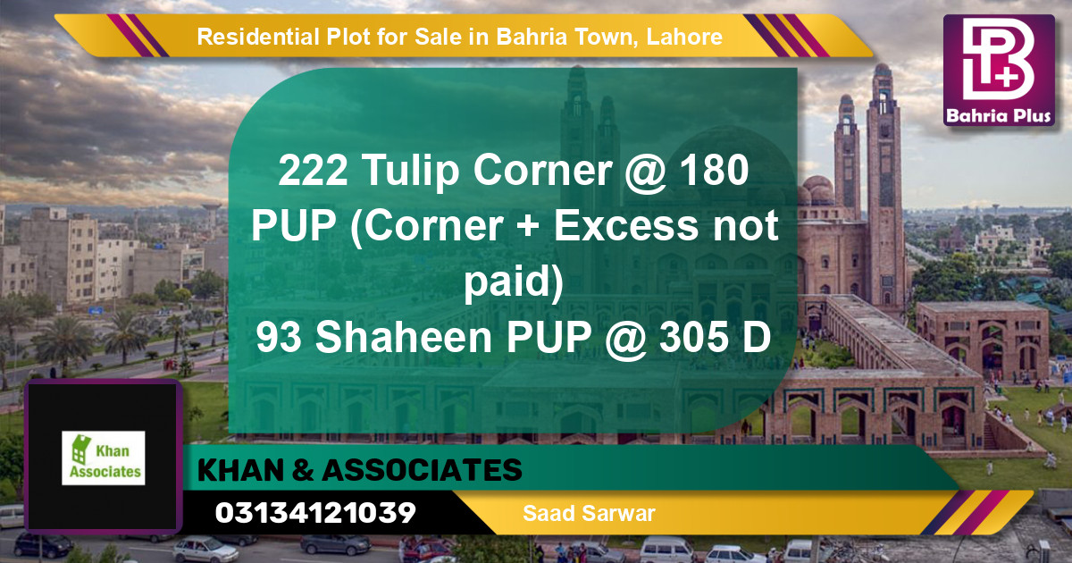 Residential Plot for Sale in Bahria Town, Lahore - (BP-145885)