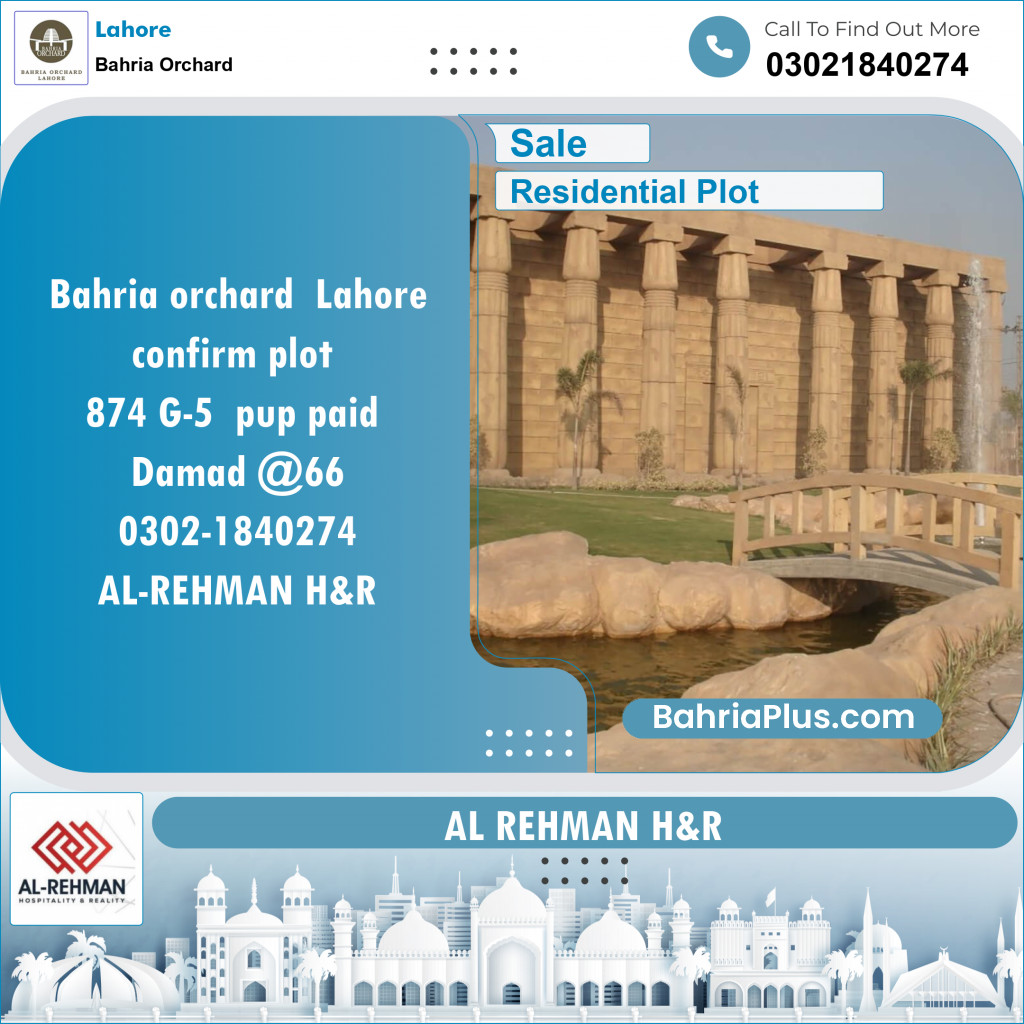 Residential Plot for Sale in Bahria Orchard, Lahore - (BP-145887)