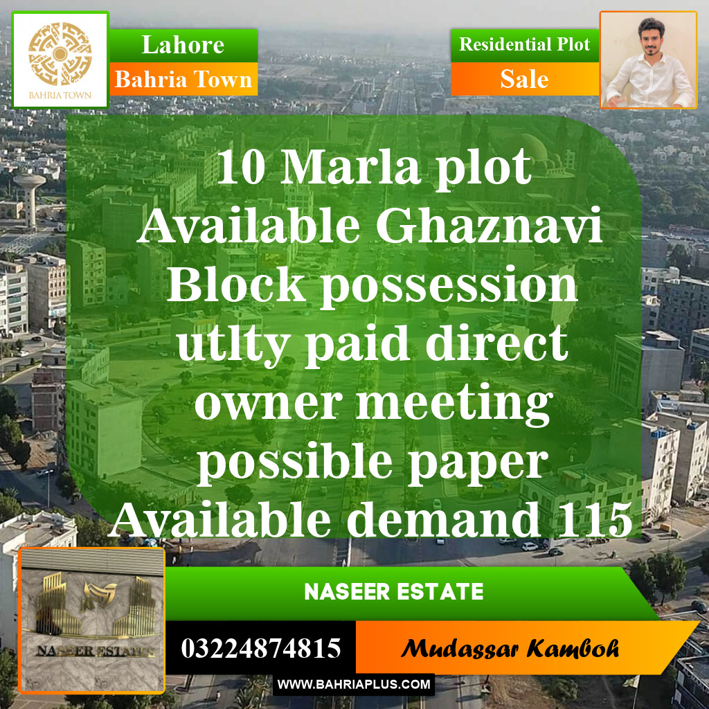 Residential Plot for Sale in Bahria Town, Lahore - (BP-145908)