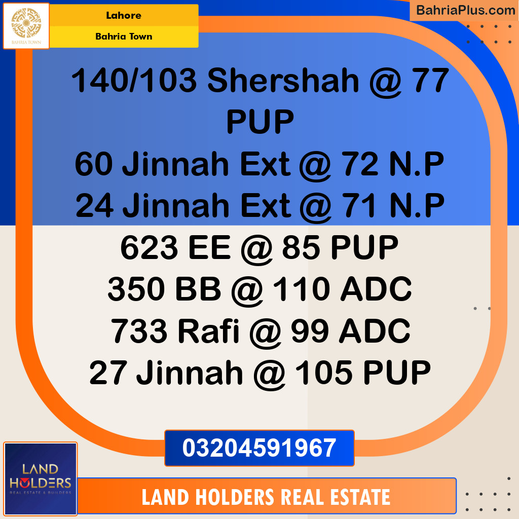 Residential Plot for Sale in Bahria Town, Lahore - (BP-145912)