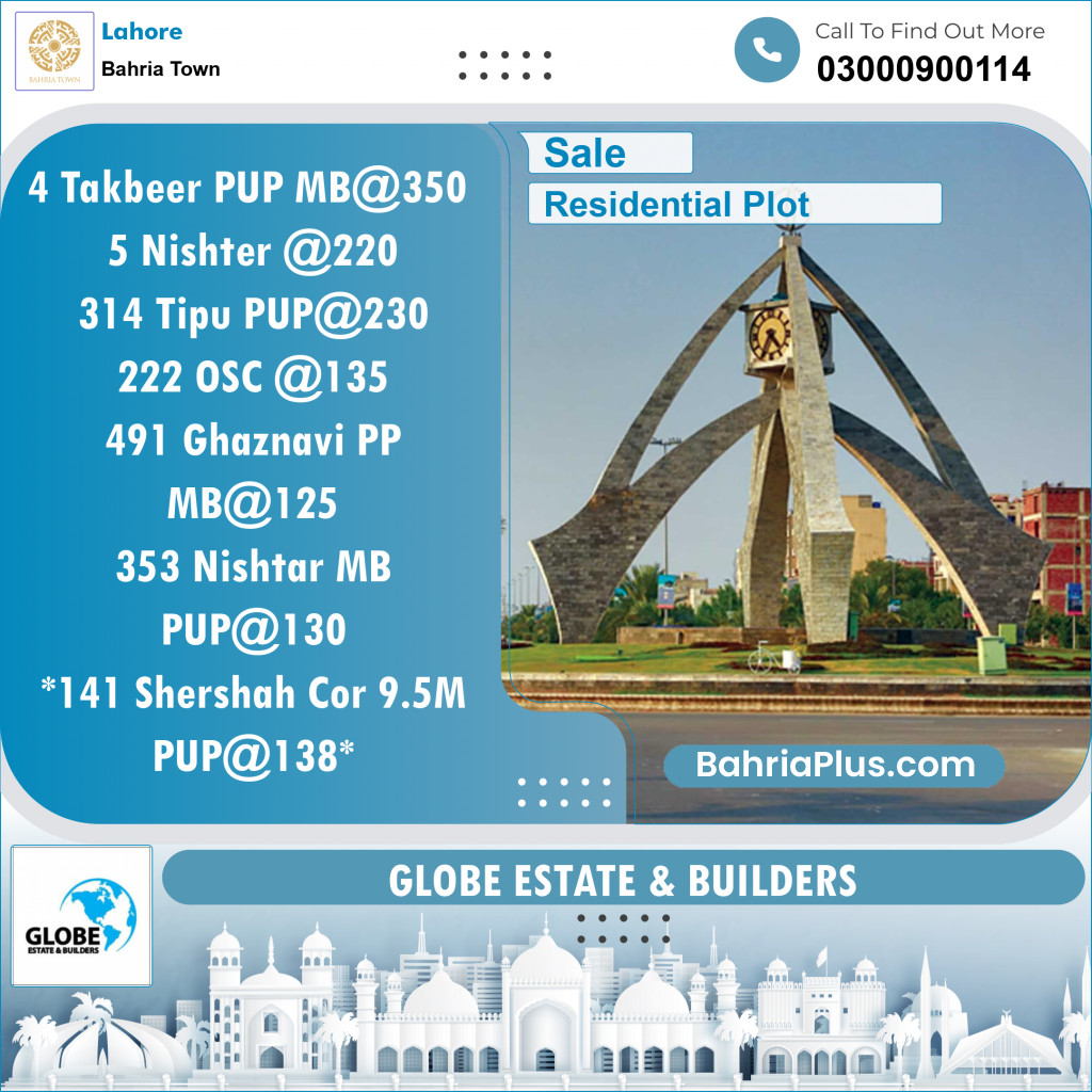 Residential Plot for Sale in Bahria Town, Lahore - (BP-145933)
