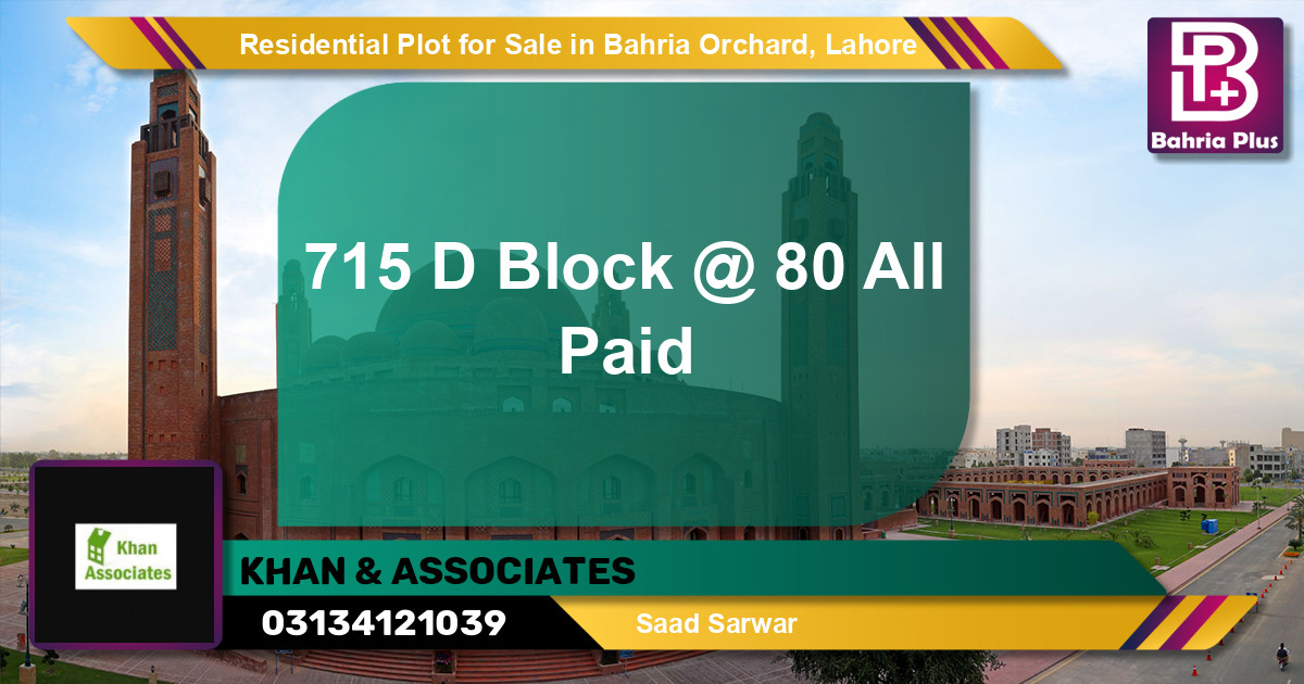 Residential Plot for Sale in Bahria Orchard, Lahore - (BP-145941)