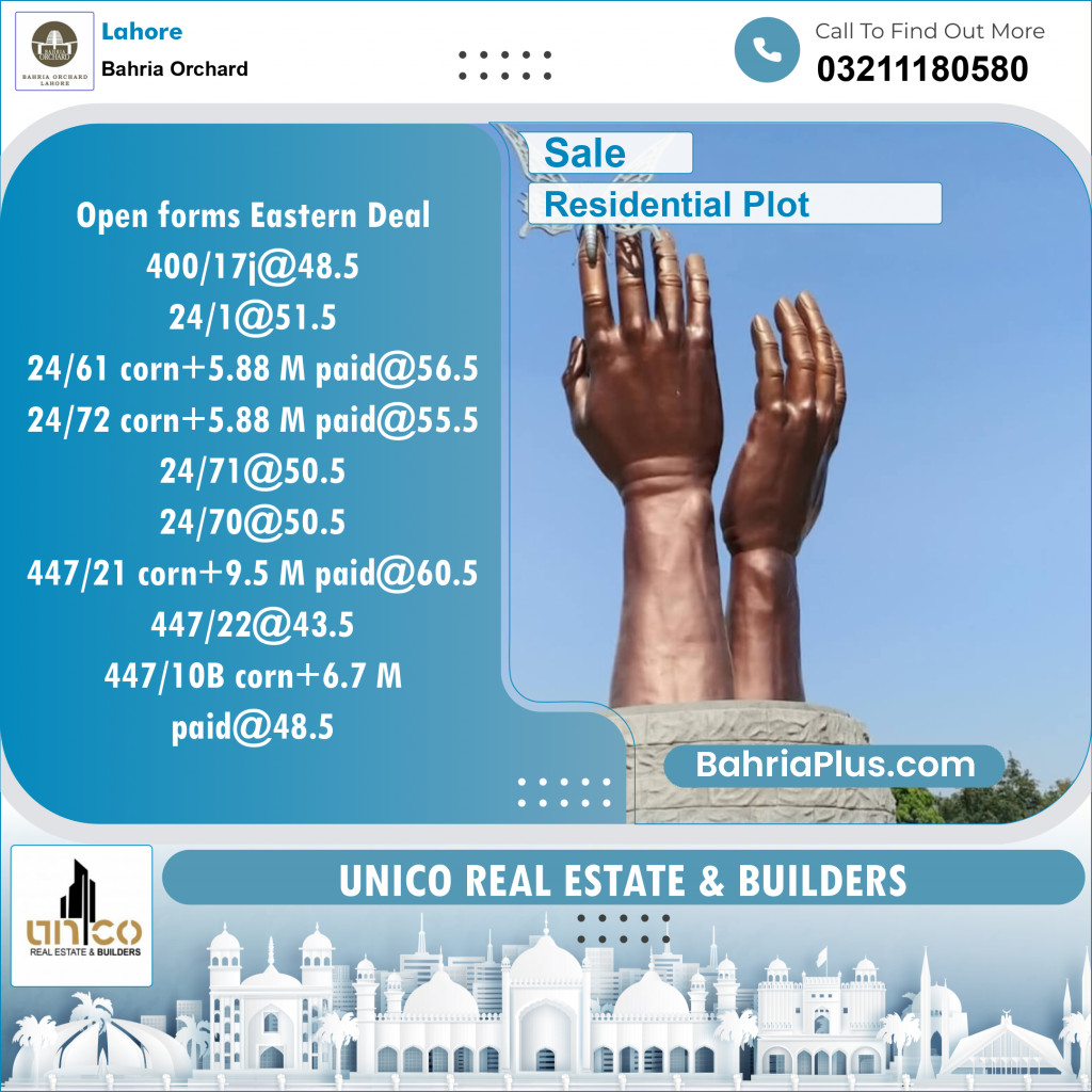 Residential Plot for Sale in Bahria Orchard, Lahore - (BP-145948)