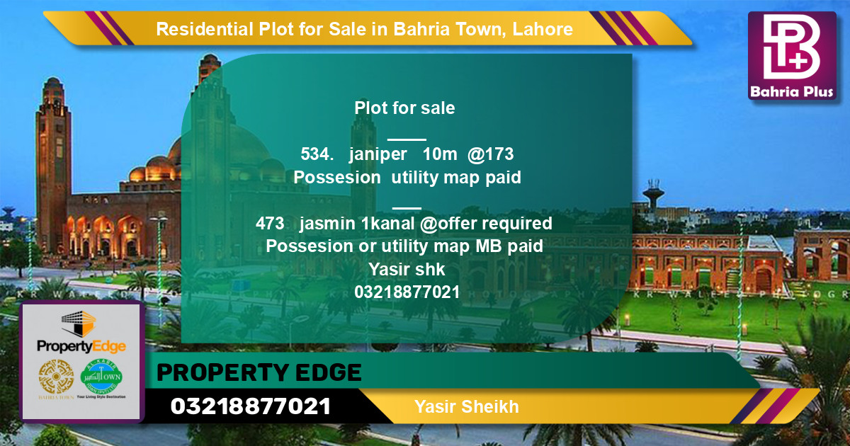 Residential Plot for Sale in Bahria Town, Lahore - (BP-145964)