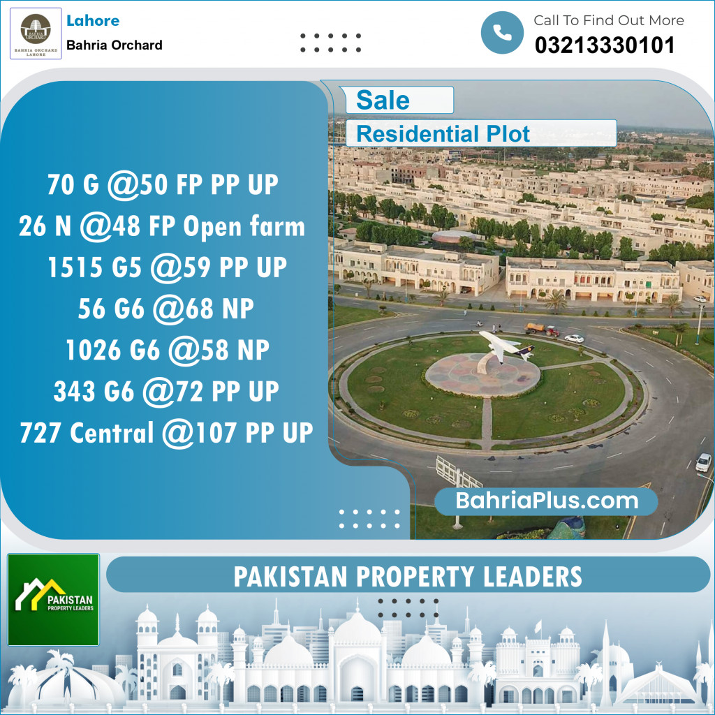 Residential Plot for Sale in Bahria Orchard, Lahore - (BP-146004)