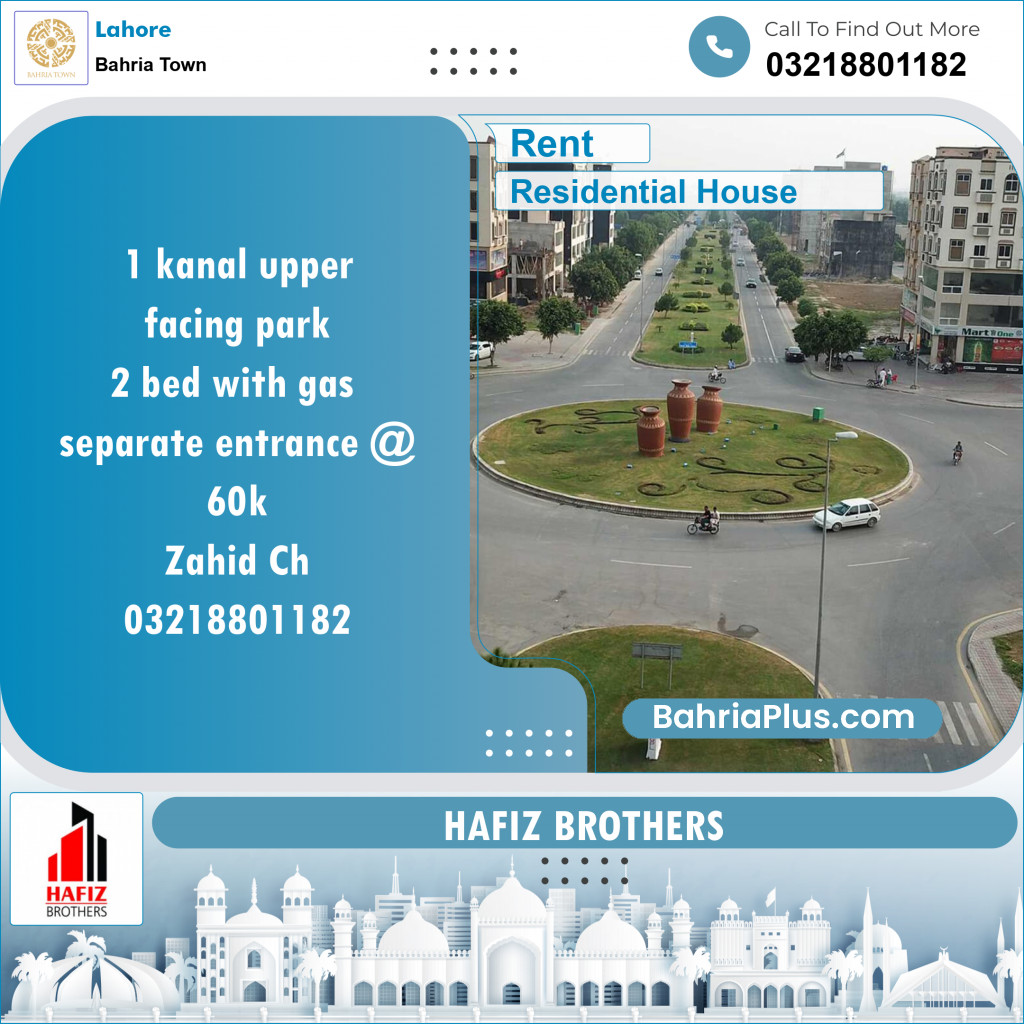 Residential House for Rent in Bahria Town, Lahore - (BP-146135)