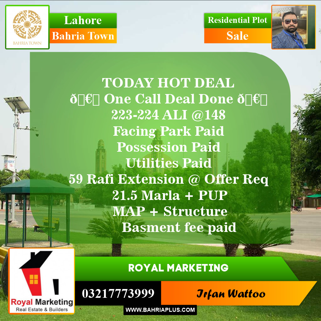 Residential Plot for Sale in Bahria Town, Lahore - (BP-146206)