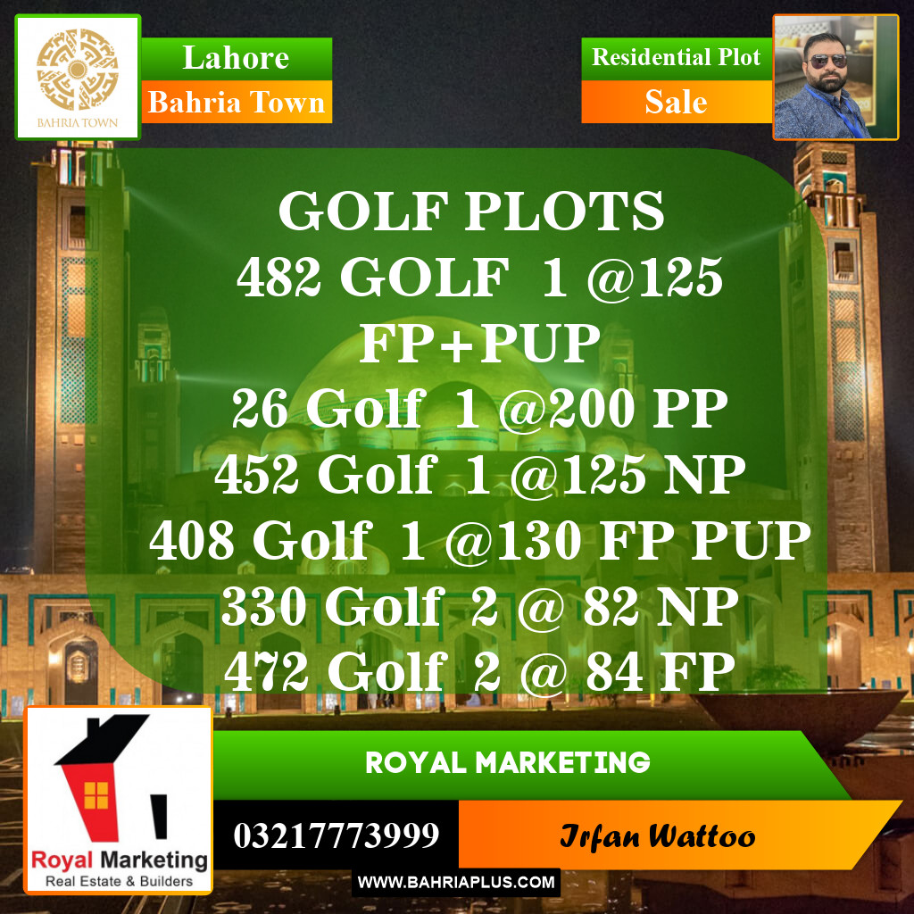 Residential Plot for Sale in Bahria Town, Lahore - (BP-146215)
