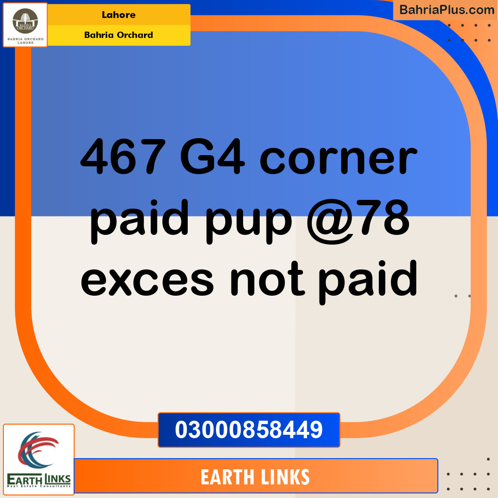 Residential Plot for Sale in Phase 4 - G4 Block -  Bahria Orchard, Lahore - (BP-146222)