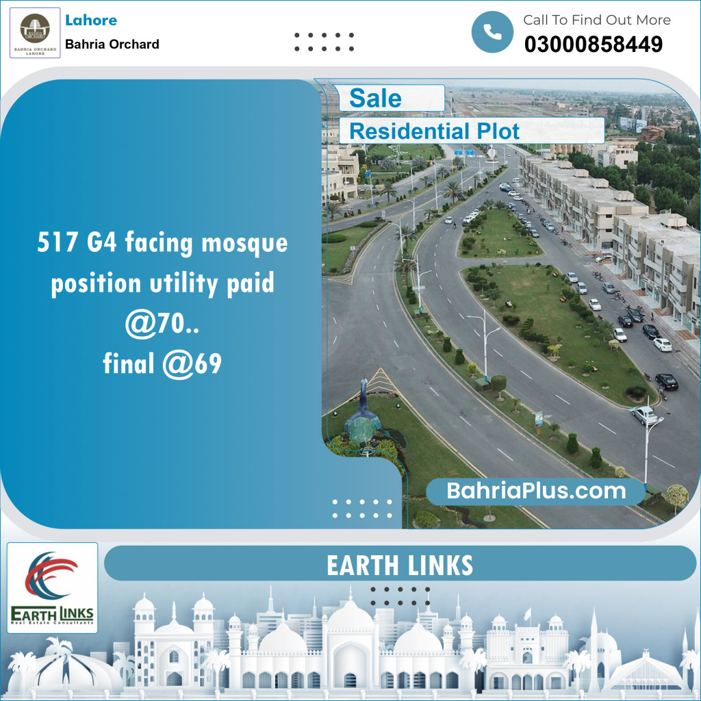 Residential Plot for Sale in Phase 4 - G4 Block -  Bahria Orchard, Lahore - (BP-146225)