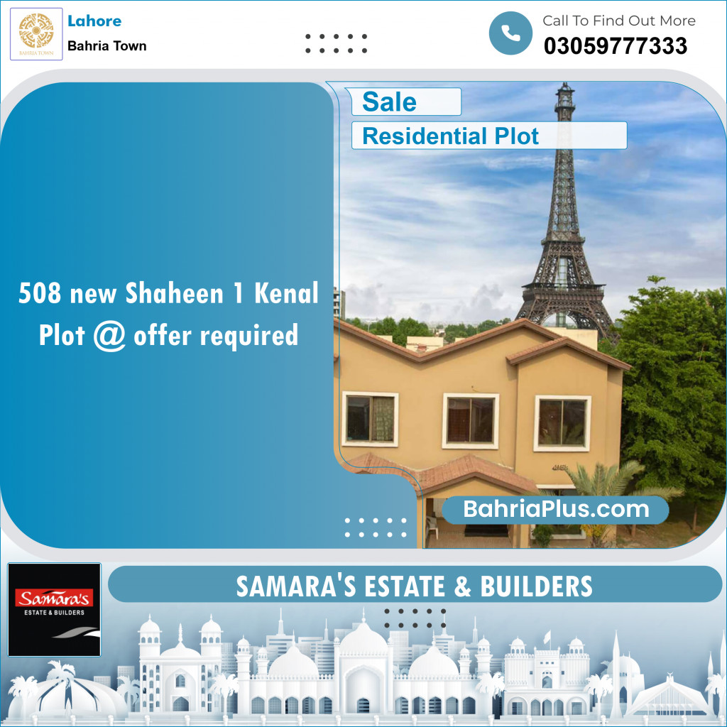 Residential Plot for Sale in Bahria Town, Lahore - (BP-146272)