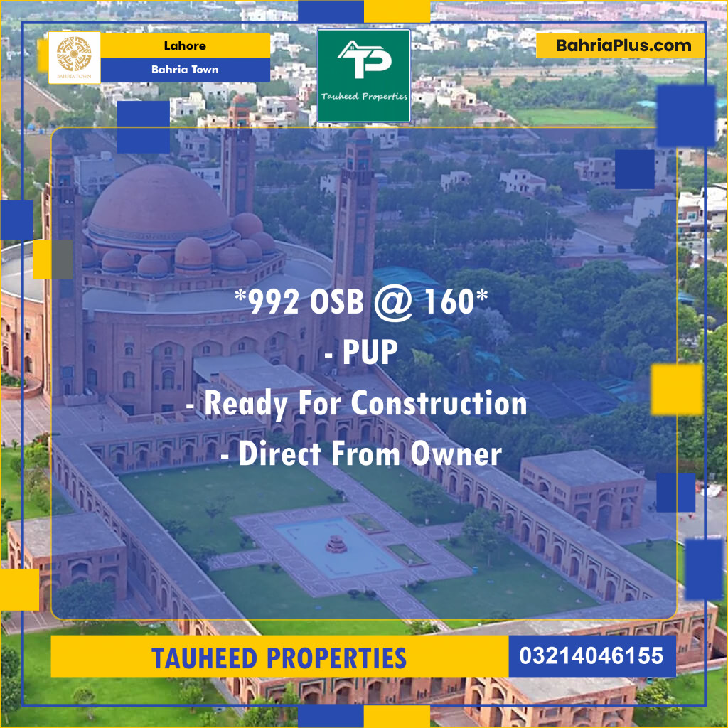 Residential Plot for Sale in Overseas B -  Bahria Town, Lahore - (BP-146297)