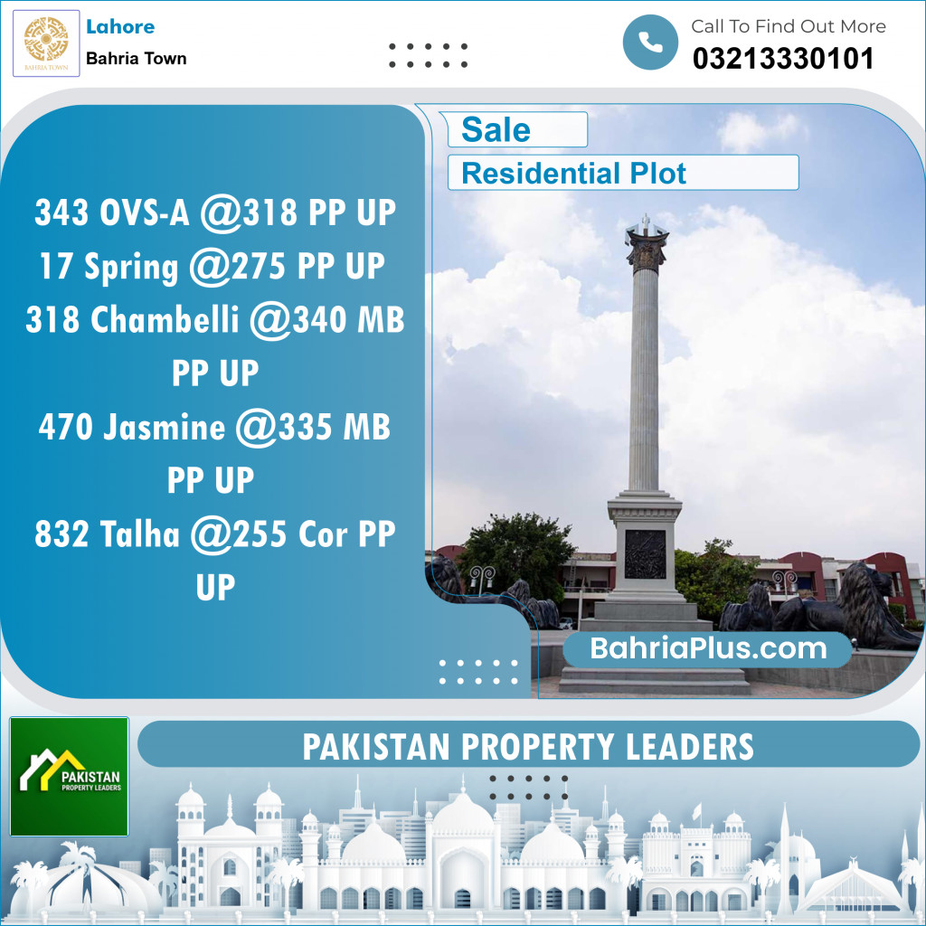 Residential Plot for Sale in Overseas A -  Bahria Town, Lahore - (BP-146317)