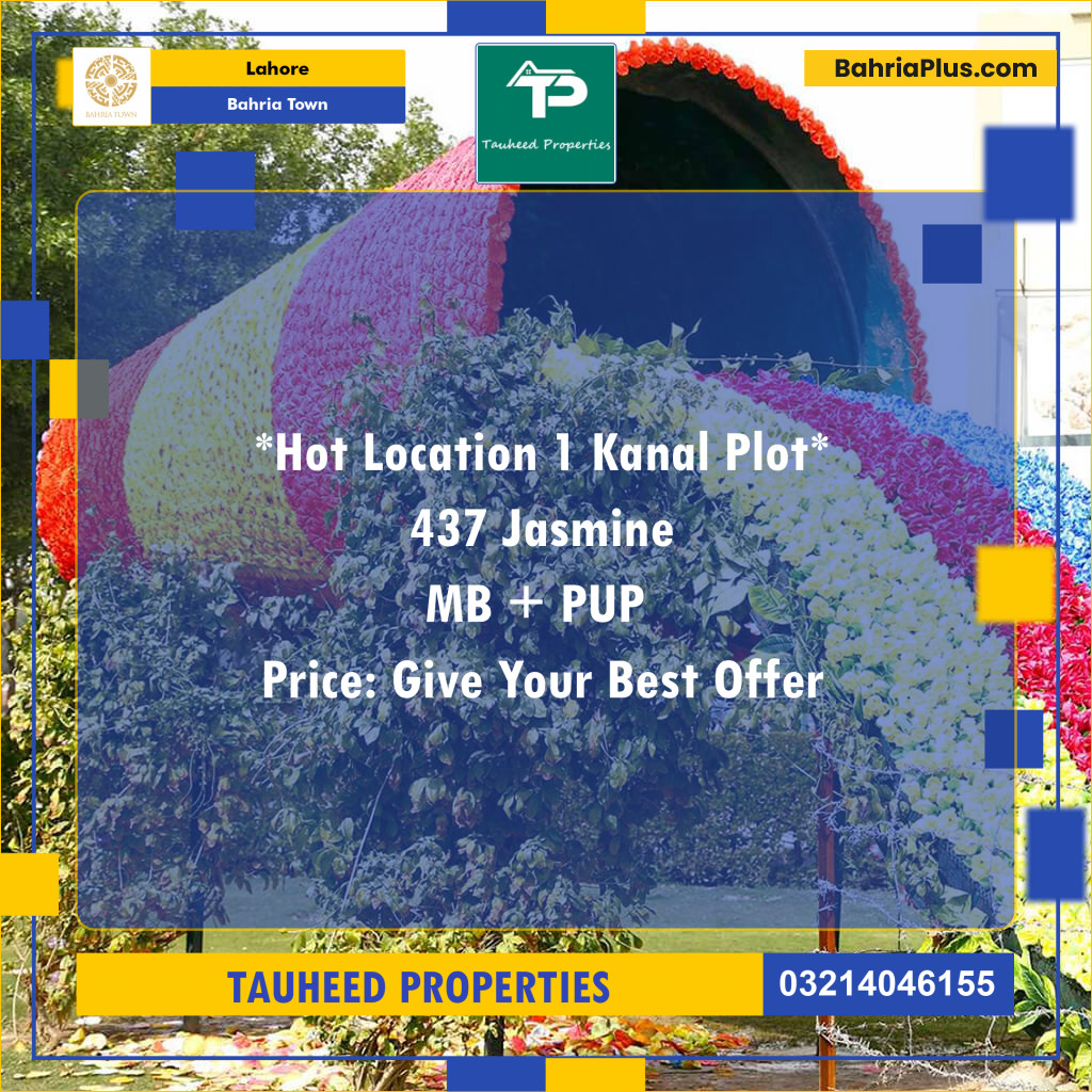 Residential Plot for Sale in Sector C - Jasmine Block - Bahria Town, Lahore - (BP-146325)