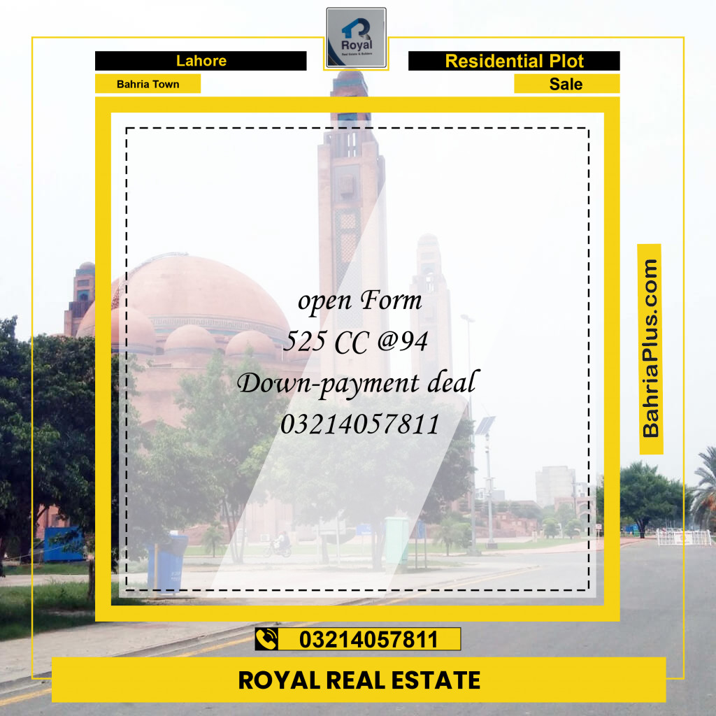 Residential Plot for Sale in Bahria Town, Lahore - (BP-146385)