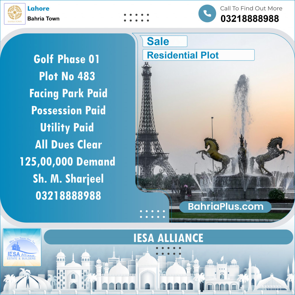 Residential Plot for Sale in Bahria Town, Lahore - (BP-146413)