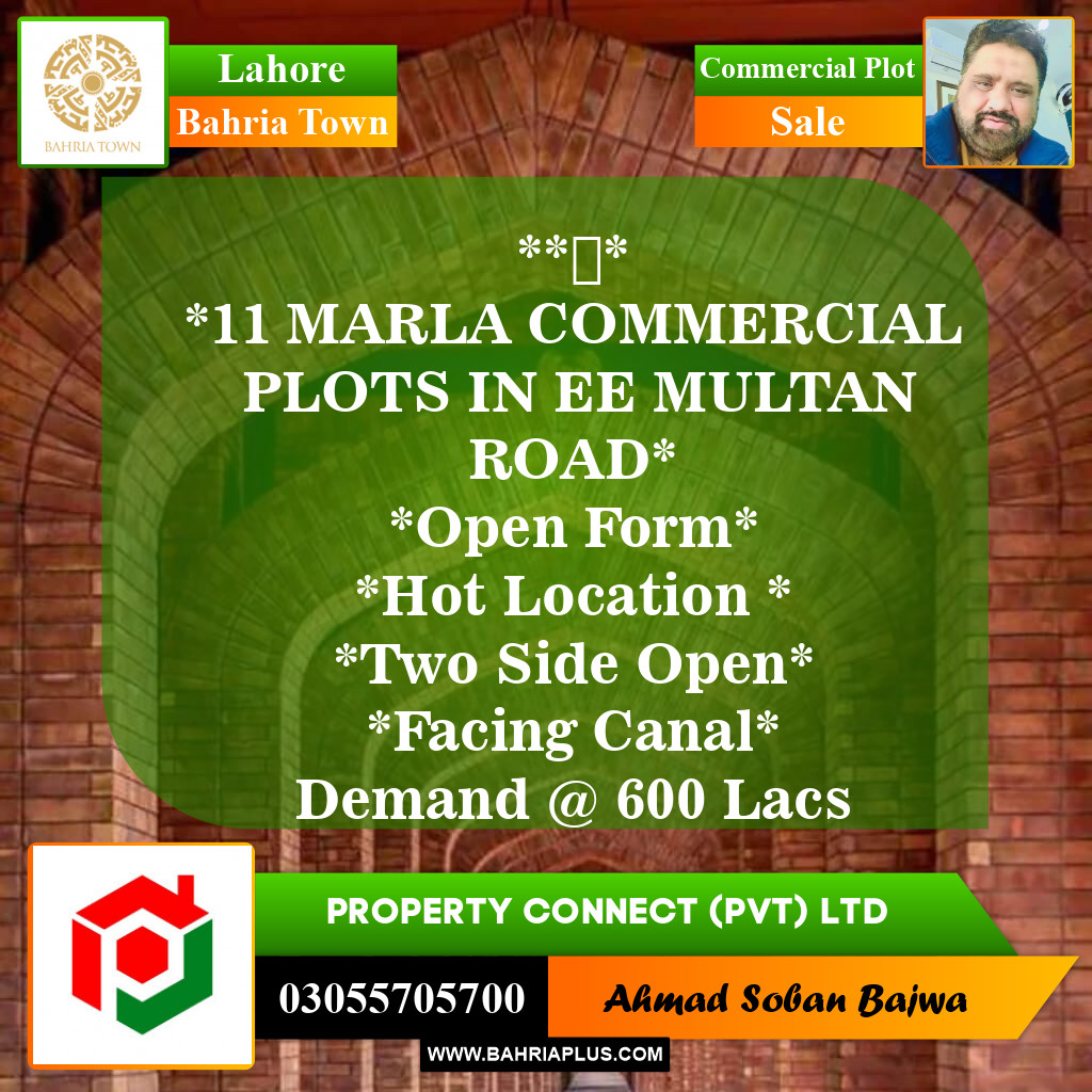 Commercial Plot for Sale in Bahria Town, Lahore - (BP-146425)