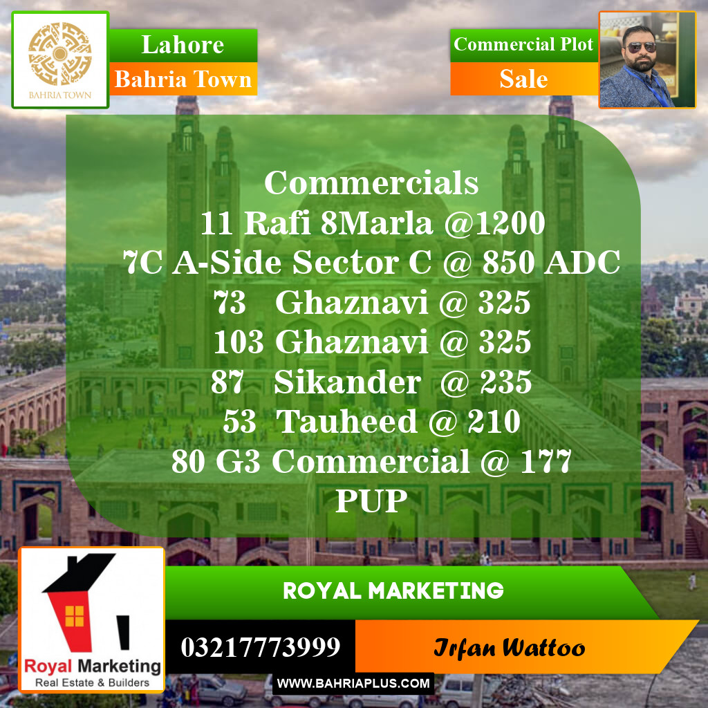 Commercial Plot for Sale in Bahria Town, Lahore - (BP-146440)
