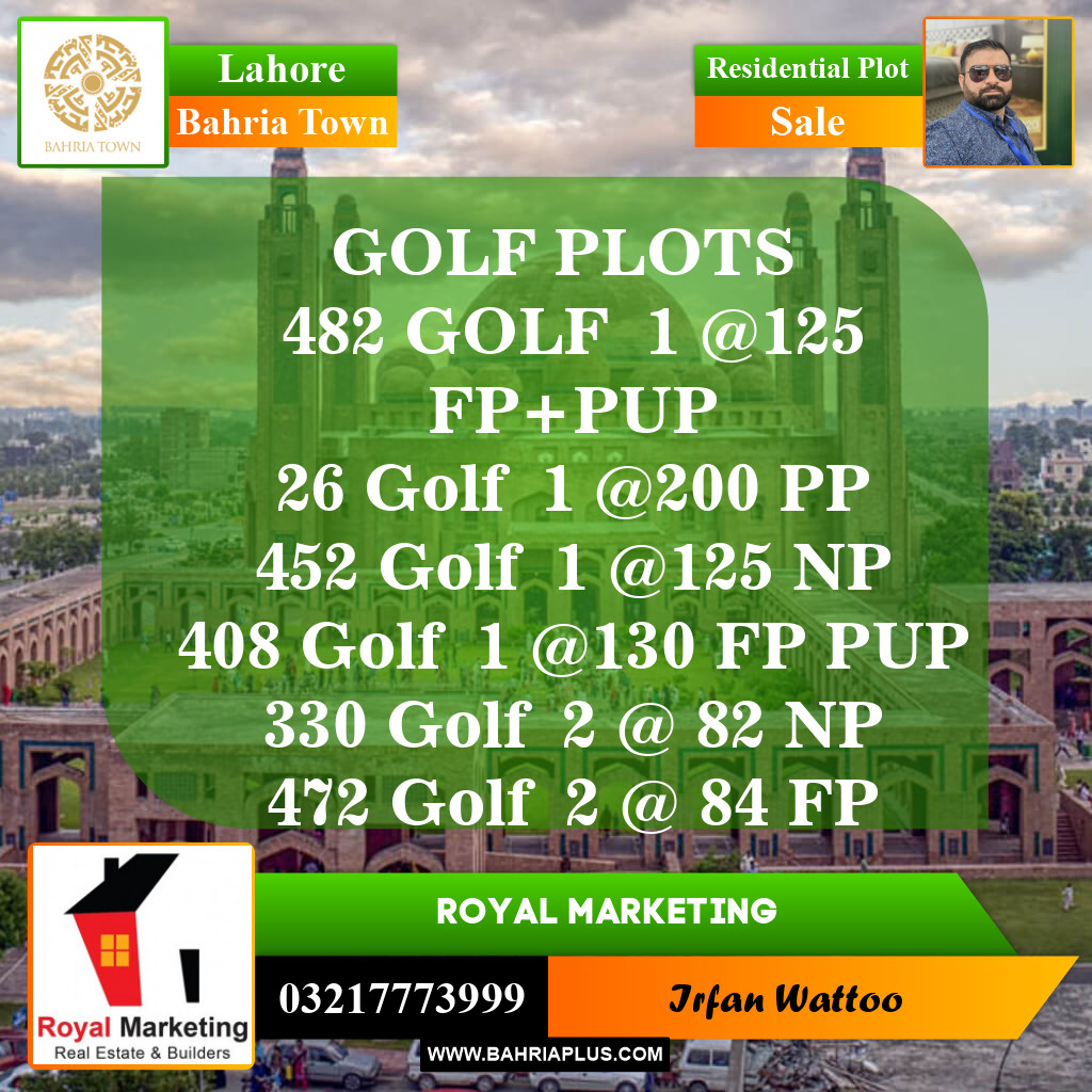 Residential Plot for Sale in Bahria Town, Lahore - (BP-146442)